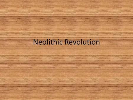 Neolithic Revolution.