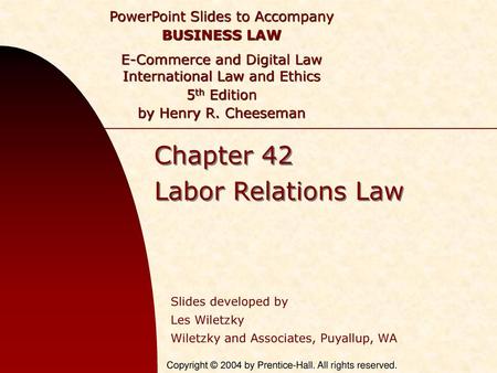 Chapter 42 Labor Relations Law