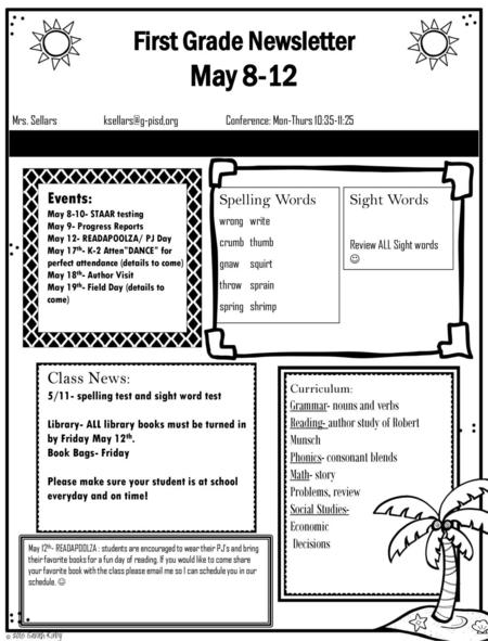 First Grade Newsletter