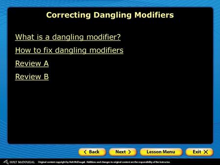 Correcting Dangling Modifiers