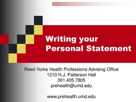 Writing your Personal Statement