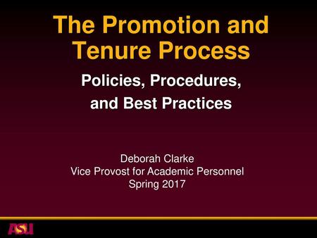 The Promotion and Tenure Process