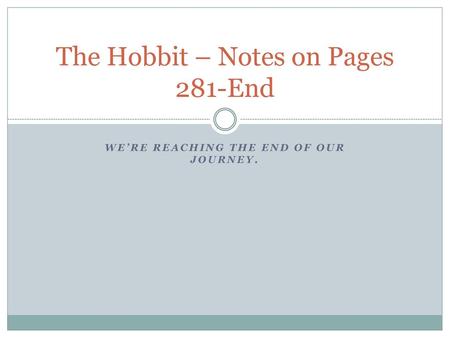 The Hobbit – Notes on Pages 281-End