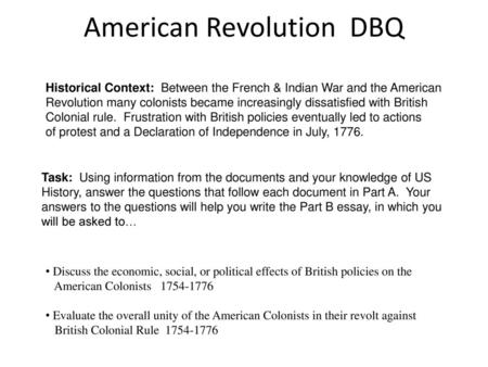 American Revolution DBQ