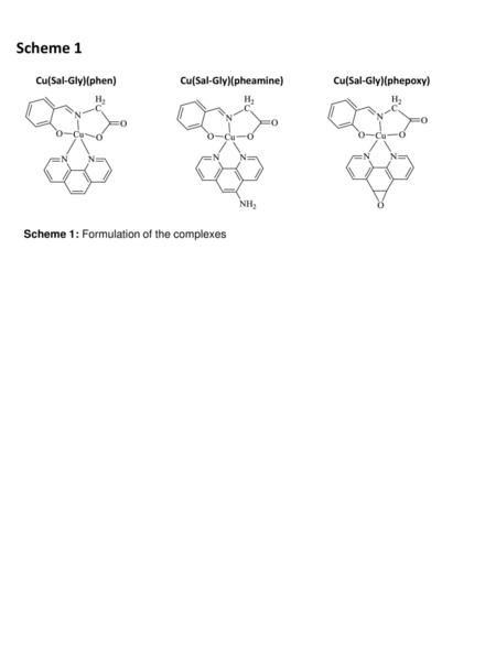 Scheme 1 Cu(Sal-Gly)(phen) Cu(Sal-Gly)(pheamine) Cu(Sal-Gly)(phepoxy)