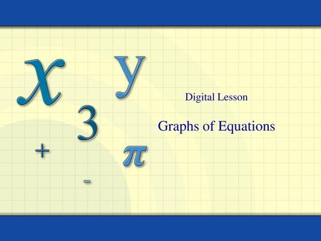 Digital Lesson Graphs of Equations.