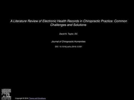 Journal of Chiropractic Humanities