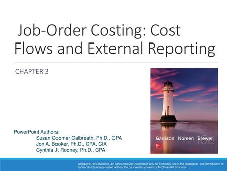 Job-Order Costing: Cost Flows and External Reporting