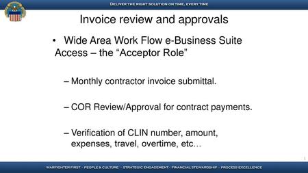 Invoice review and approvals