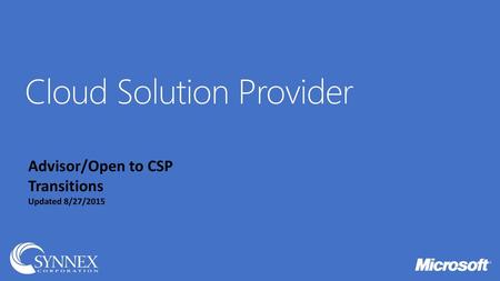 Cloud Solution Provider