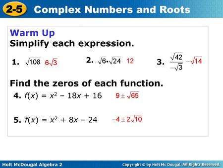 Simplify each expression.