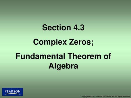 Fundamental Theorem of Algebra