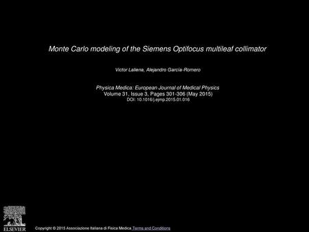 Monte Carlo modeling of the Siemens Optifocus multileaf collimator