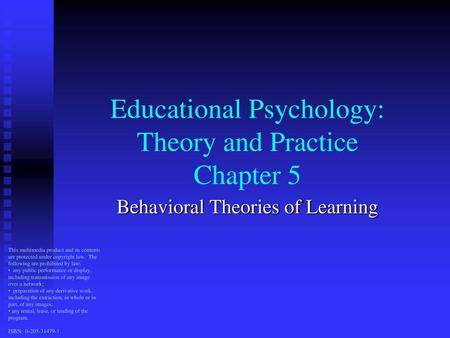 Educational Psychology: Theory and Practice Chapter 5