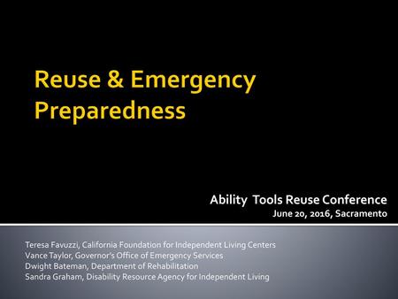 Reuse & Emergency Preparedness