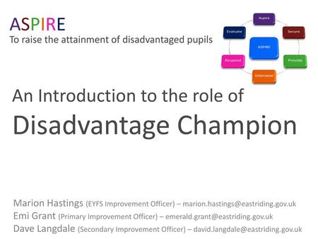 ASPIRE An Introduction to the role of Disadvantage Champion