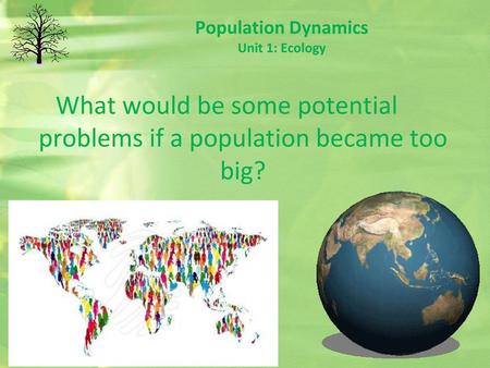 Population Dynamics Unit 1: Ecology