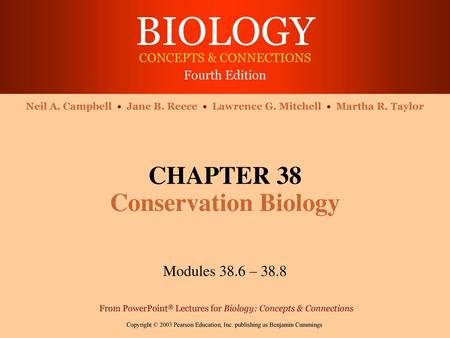 CHAPTER 38 Conservation Biology