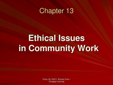 Ethical Issues in Community Work