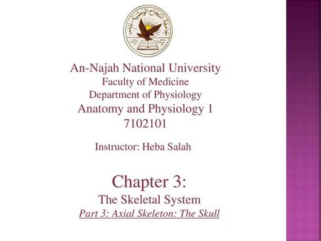 Chapter 3: An-Najah National University Anatomy and Physiology 1