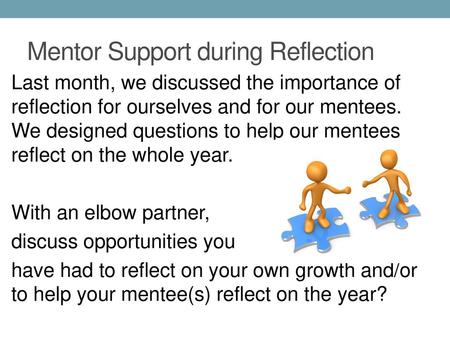 Mentor Support during Reflection