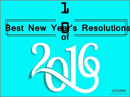 Best New Year’s Resolutions