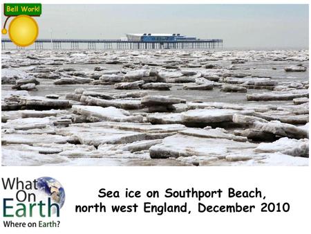 Sea ice on Southport Beach, north west England, December 2010