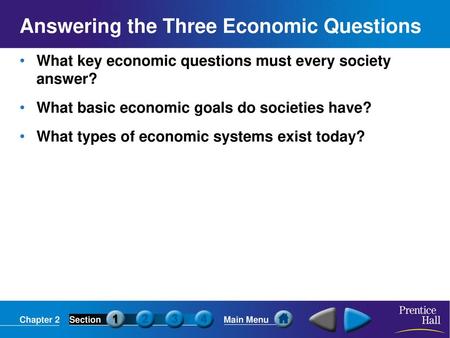 Answering the Three Economic Questions