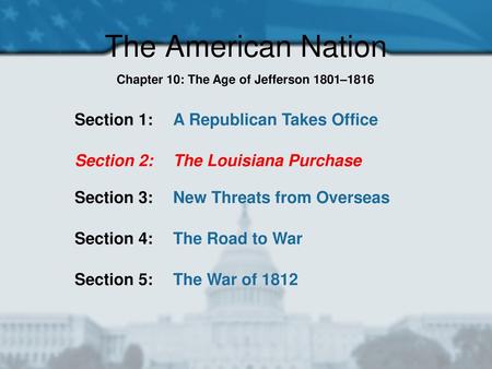 Chapter 10: The Age of Jefferson 1801–1816