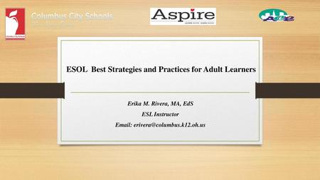 ESOL Best Strategies and Practices for Adult Learners