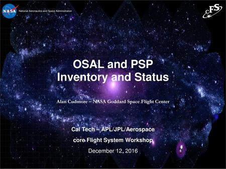 OSAL and PSP Inventory and Status