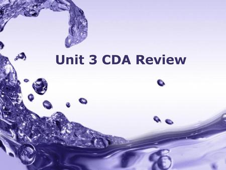 Unit 3 CDA Review Powerpoint Templates.