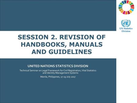 Session 2. revision of Handbooks, manuals and guidelines