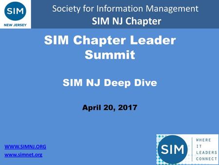 Society for Information Management SIM NJ Chapter