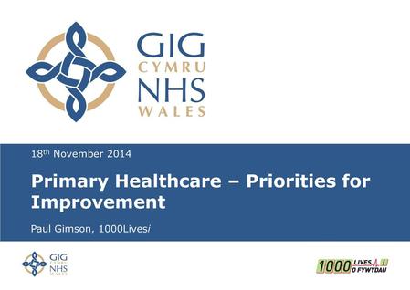 Primary Healthcare – Priorities for Improvement