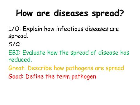 How are diseases spread?