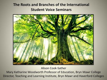 The Roots and Branches of the International Student Voice Seminars