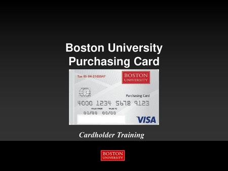 Boston University Purchasing Card