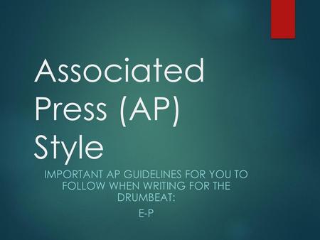 Associated Press (AP) Style