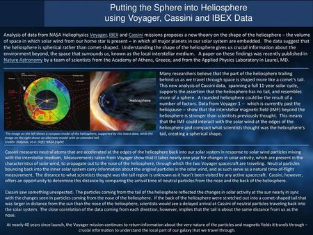 Putting the Sphere into Heliosphere