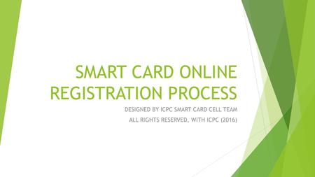 SMART CARD ONLINE REGISTRATION PROCESS