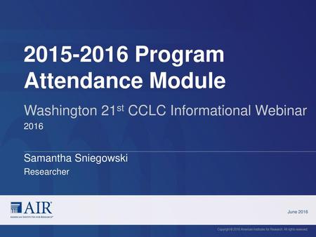 Program Attendance Module