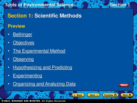 Section 1: Scientific Methods