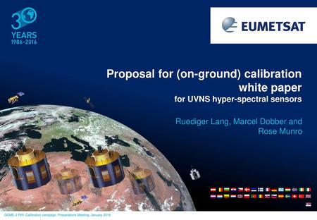 Proposal for (on-ground) calibration white paper