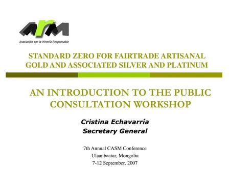 AN INTRODUCTION TO THE PUBLIC CONSULTATION WORKSHOP