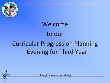 Curricular Progression Planning Evening for Third Year