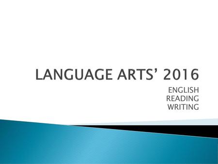 ENGLISH READING WRITING