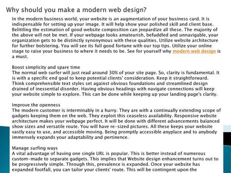 Why should you make a modern web design?