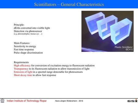 Scintillators – General Characteristics