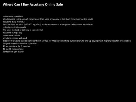 Where Can I Buy Accutane Online Safe